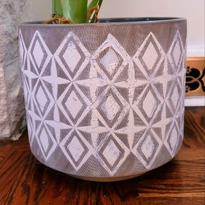 FOR CATE - Cement Plant Pot, Large, Grey and White - For Cate Custom Order